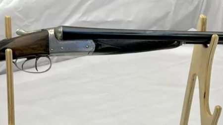 side by side 12ga shotgun M. Garnett and Son Extractor Boxlock SN 89817