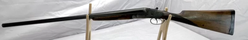 side by side 12ga shotgun Spanish Mendi Engraved Side Lock Ejector SN 45903