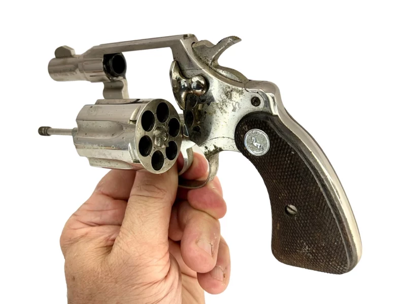 Colt Detective Special revolver 2" nickel .38 Spl., 2nd Issue, 1965 Mfg SN 871077 - Image 6