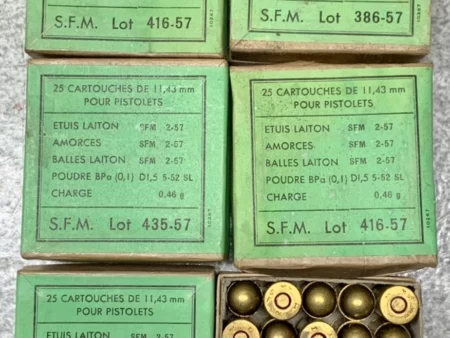 .45ACP French Mil pak 25rds 1950's production - sealed boxes