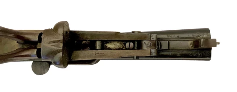 Belgium 410 side by side shotgun external hammer, fold-over “poacher’s gun” 38320 - Image 8