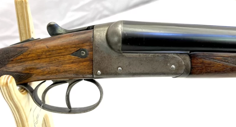 side by side 12ga shotgun British W. Cox and Sons Extractor Boxlock SN 2025 - Image 2
