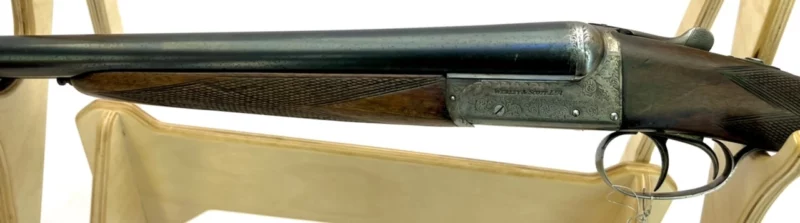 side by side 12ga shotgun British Webley & Scott Model 700 Boxlock w/ejectors SN 124744 - Image 7