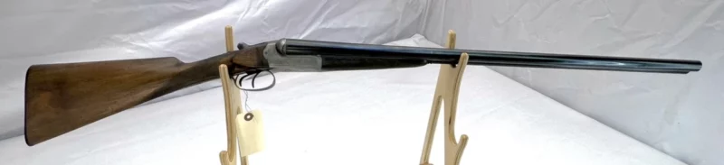 side by side 12ga shotgun British Daniel Fraser and Co. Extractor Boxlock SN 2025 - Image 2