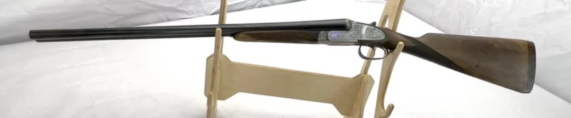 side by side 12ga shotgun Spanish Hispano Englesa-Eibar Engraved Side Lock Extractor SN 14755 - Image 2