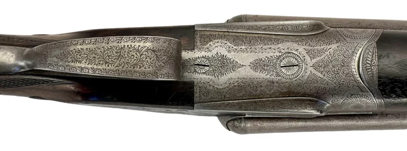 British Army & Navy sidelock side by side 12ga shotgun Damascus - Image 7