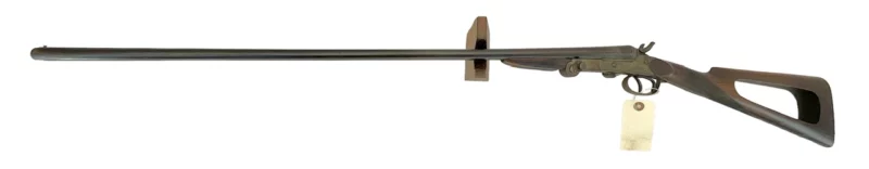 Belgium 410 side by side shotgun external hammer, fold-over “poacher’s gun” 3642 - Image 4