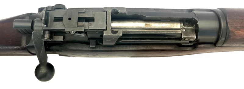 Navy Arms Enfield #4 Mk 1* .303 World War II French Resistance1944 Dated "BS" and "PP" marked non-matching serial number bolt PP 0154 - Image 13