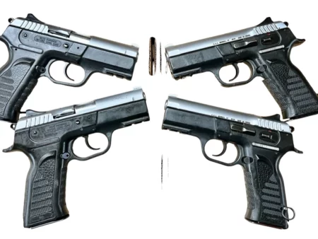 Israeli BUL Cherokee 2-tone 9mm, 16-rd mags, Pic Rail, round triggerguard, B-grade