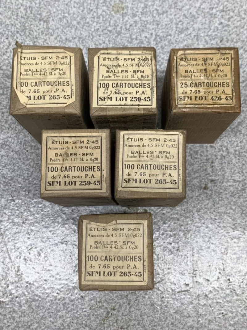 7.65 French pistol ammo WWII Vintage, sealed 100-round packs - Image 2