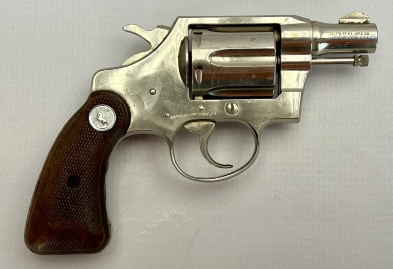 Colt Detective Special revolver 2" nickel .38 Spl., 2nd Issue 1956 Mfg SN 683876
