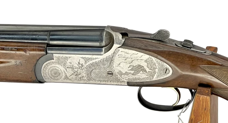 12ga O/U full side lock shotgun Emilio Rizzini Italian made single trigger fixed chokes good condition - Image 11