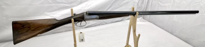 side by side 12ga shotgun British J. Thorpe Bartram Ejector Boxlock SN 3056 - Image 3