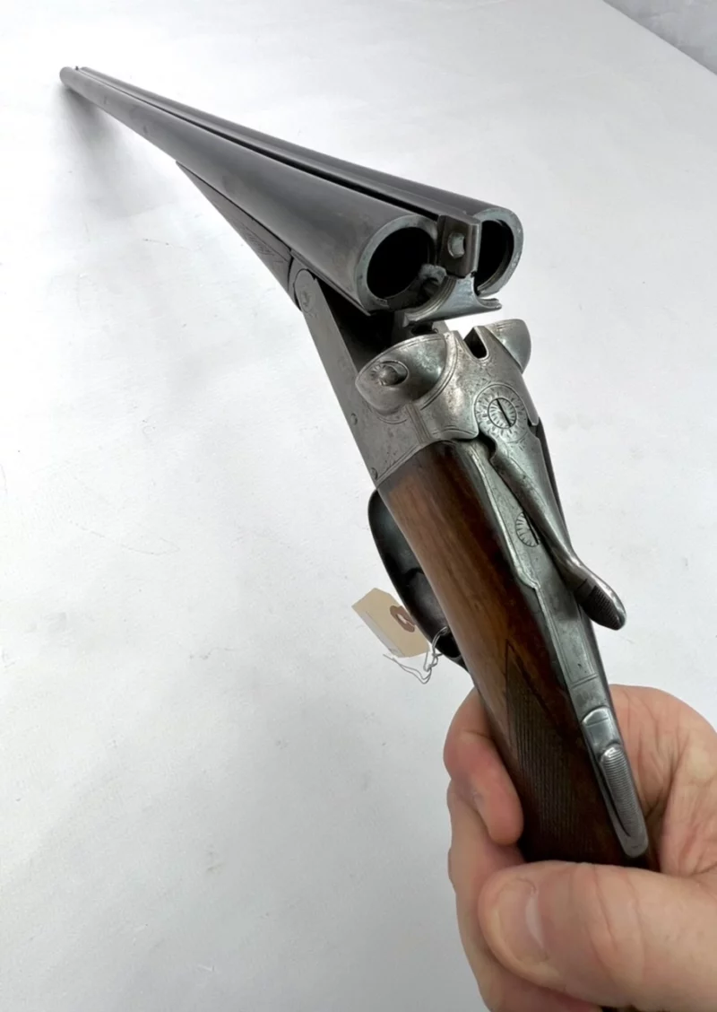 side by side 12ga shotgun British Frederick Williams Extractor Boxlock SN 153443 - Image 9