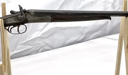 side by side 410ga hammer shotgun Belgium made SN 26941