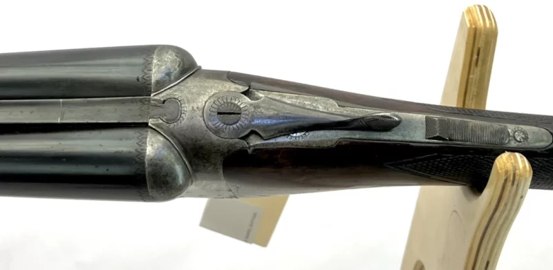 side by side 12ga shotgun British J. Thorpe Bartram Ejector Boxlock SN 3056 - Image 6