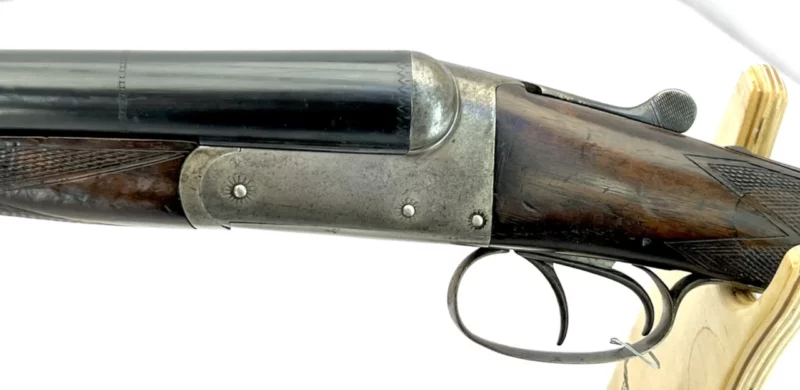 side by side 12ga shotgun British J. Thorpe Bartram Ejector Boxlock SN 3056 - Image 5
