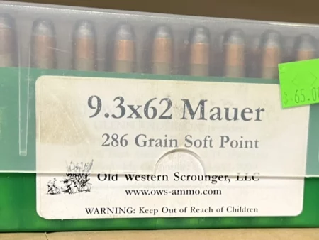 9.3x62 Mauser 286gr. SP 20rds