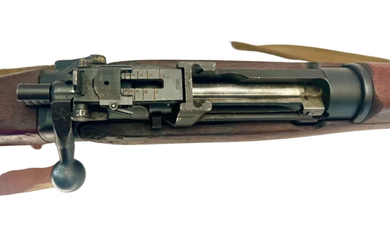 Navy Arms Enfield #4 Mk 1* .303 World War II French Resistance1944 Dated "BS" and "PP" marked non-matching serial number bolt PP 0863 - Image 13