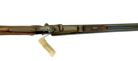 Belgium 410 side by side shotgun external hammer, fold-over “poacher’s gun”. 36920