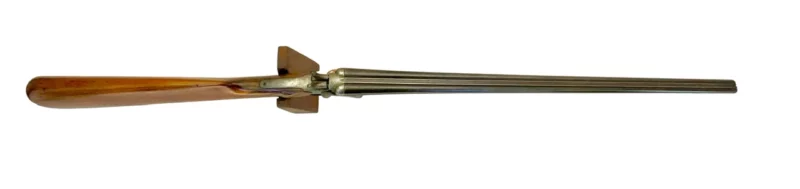 Belgium 410 side by side shotgun external hammer, fold-over “poacher’s gun” 36344