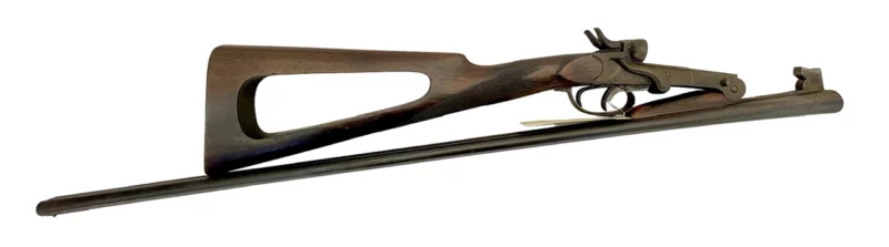 Belgium 410 side by side shotgun external hammer, fold-over “poacher’s gun” 3642 - Image 5