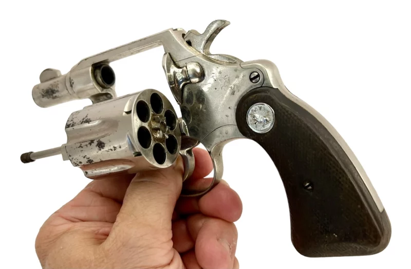 Colt Detective Special revolver 2" nickel .38 Spl., 2nd Issue, 1966 Mfg SN 904061 - Image 6