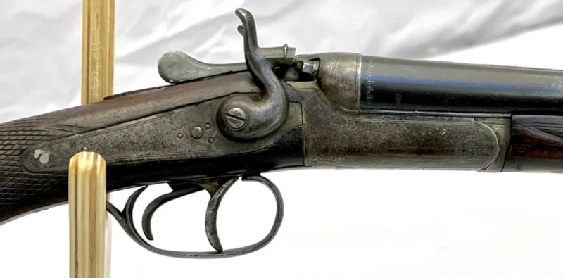 side by side 410ga hammer shotgun Belgium made SN 26941 - Image 3