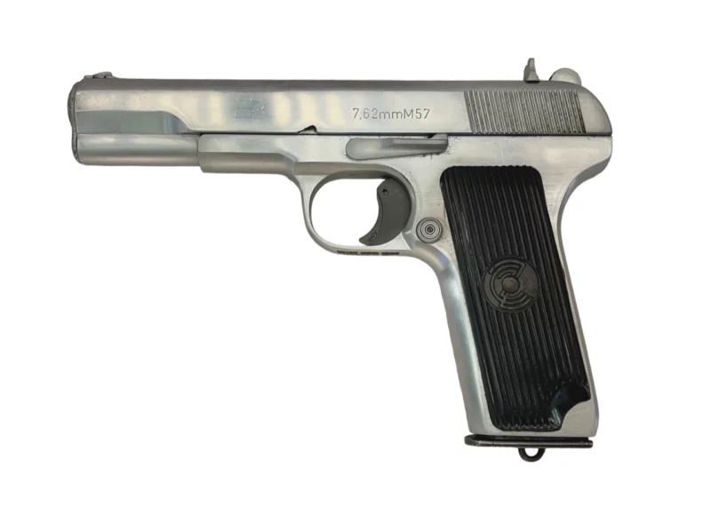 Zastava M57 Tokarev pistol factory nickel finish, VG condition, 7.62x25 with magazine SN 181662 - Image 2
