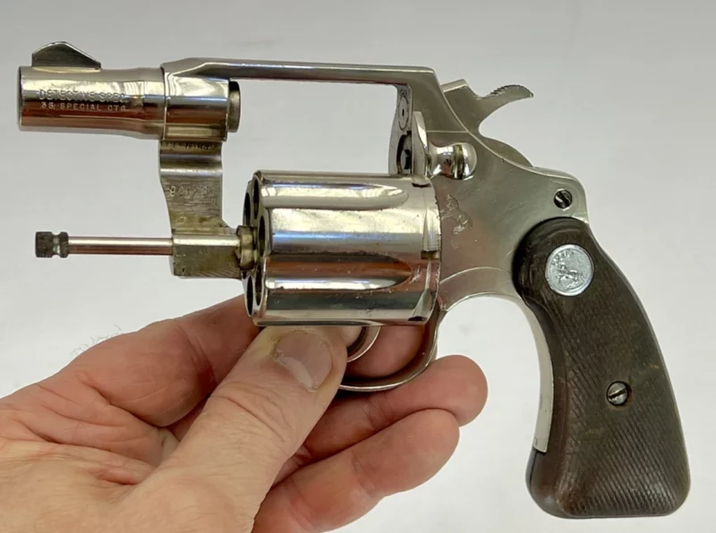 Colt Detective Special revolver 2" nickel .38 Spl., 2nd Issue 1968 Mfg SN 991234 - Image 7