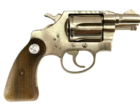 Colt Detective Special revolver 2" nickel .38 Spl., 2nd Issue, 1970 Mfg SN A44032