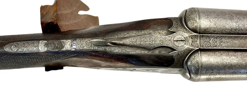 British Army & Navy sidelock side by side 12ga shotgun Damascus - Image 6