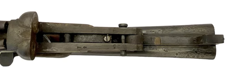Belgium 410 side by side shotgun external hammer, fold-over “poacher’s gun” 3642 - Image 7