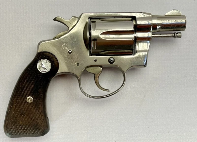 Colt Detective Special revolver 2" nickel .38 Spl., 2nd Issue 1971 Mfg SN B46404 - Image 2