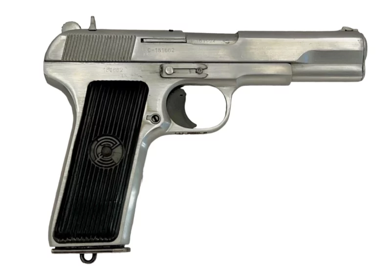 Zastava M57 Tokarev pistol factory nickel finish, VG condition, 7.62x25 with magazine SN 181662 - Image 3
