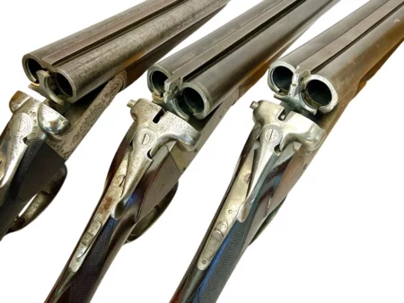 Belgium Side by Side 12 gauge shotgun - straight grip extractors