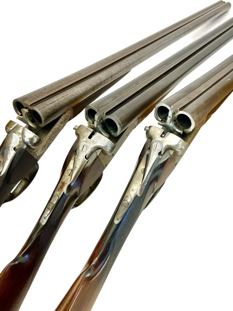 Belgium Side by Side 12 gauge shotgun - straight grip extractors