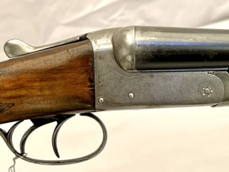 side by side 12ga shotgun British Frederick Williams Extractor Boxlock SN 153443