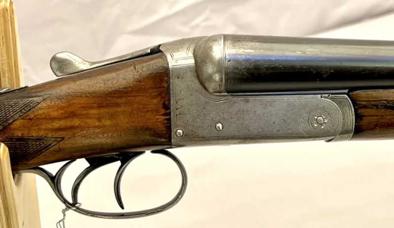 side by side 12ga shotgun British Frederick Williams Extractor Boxlock SN 153443