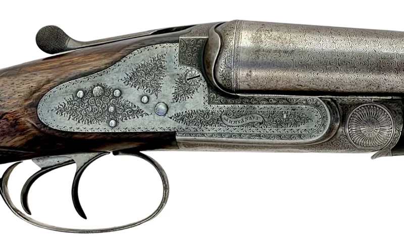 British Army & Navy sidelock side by side 12ga shotgun Damascus - Image 4