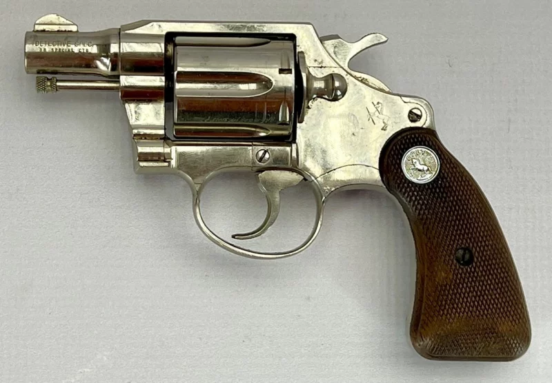 Colt Detective Special revolver 2" nickel .38 Spl., 2nd Issue 1956 Mfg SN 683876 - Image 3