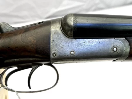side by side 12ga shotgun British J. Thorpe Bartram Ejector Boxlock SN 3056