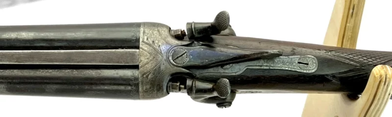 side by side 410ga hammer shotgun Belgium made SN 26941 - Image 7