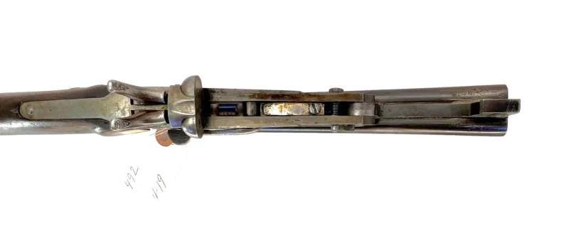 Belgium 410 side by side shotgun external hammer, fold-over “poacher’s gun” 38419 - Image 6