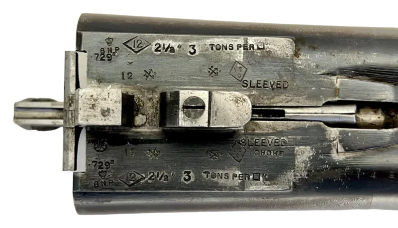 British Side by Side 12ga shotgun Westley Richards Boxlock Gold Letter - Image 14