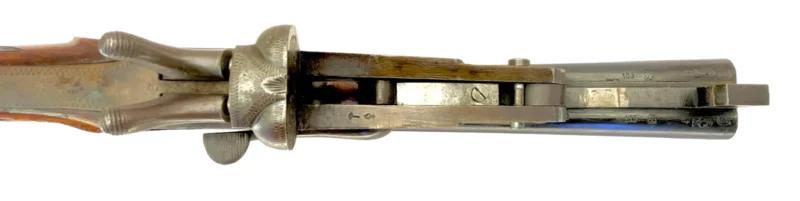 Belgium 410 side by side shotgun external hammer, fold-over “poacher’s gun”. 36920 - Image 7