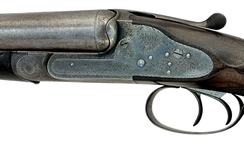 British Army & Navy sidelock side by side 12ga shotgun Damascus - Image 13