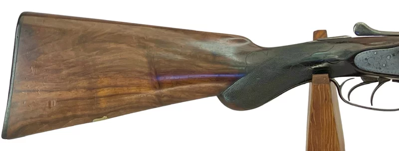 British Side by Side 12ga shotgun Bolton & Co. Southport Armoury Damascus Sidelock - Image 2