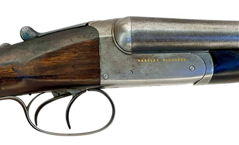 British Side by Side 12ga shotgun Westley Richards Boxlock Gold Letter - Image 3