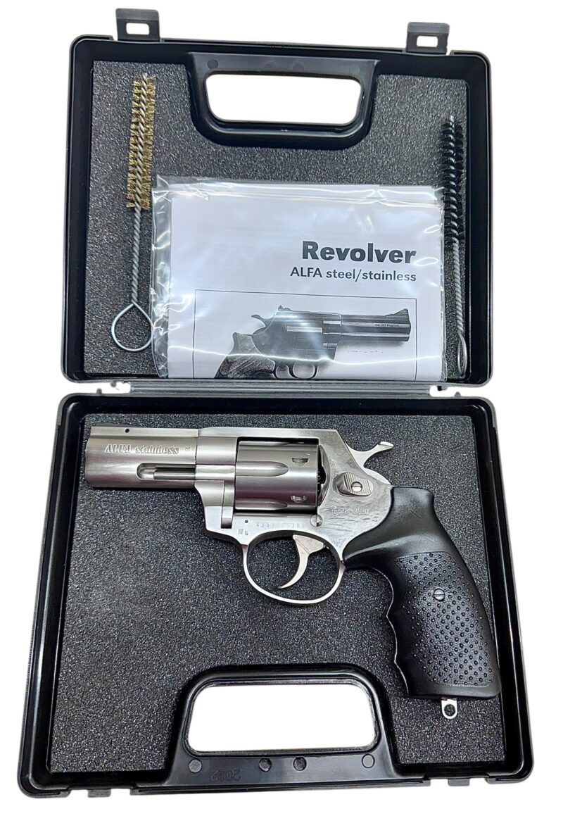 Alfa Proj Model 3830 Stainless Steel revolver .38Spl. 3" barrel EX+ Cond.